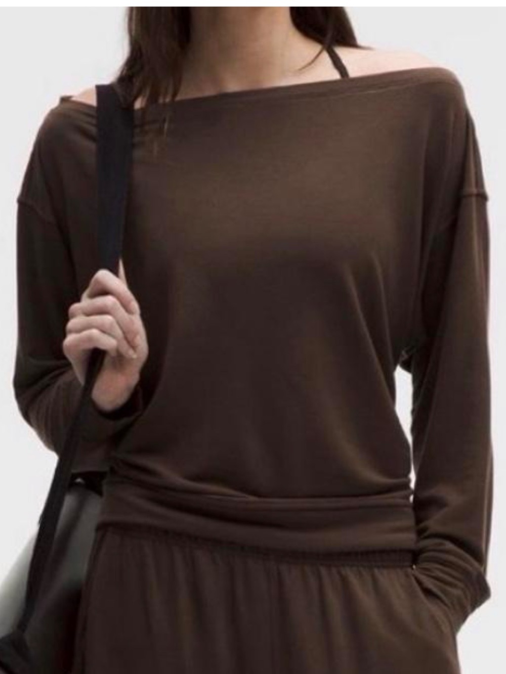NWT Lululemon Becalm Boat Neck Long Sleeve – Walnut Crunch – Size XS